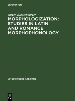 cover image of Morphologization